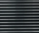 Black Matte Landscape Horizontal Slatwall with Silver Aluminium Inserts Close-up