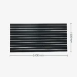Black Matte Landscape Horizontal Slatwall with Silver Aluminium Inserts Measurements