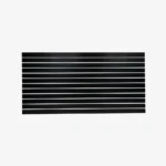 Black Matte Landscape Horizontal Slatwall with Silver Aluminium Inserts