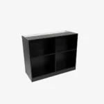 Retail Counter with Slatwall Face and Glass Top in Black, 1200mm