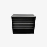 Retail Counter with Slatwall Face and Glass Top in Black, 1200mm