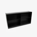 Retail Counter with Slatwall Face and Glass Top in Black, 1800mm