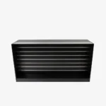 Retail Counter with Slatwall Face and Glass Top in Black, 1800mm