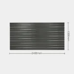 Charcoal Matte Landscape Horizontal Slatwall with Silver Inserts