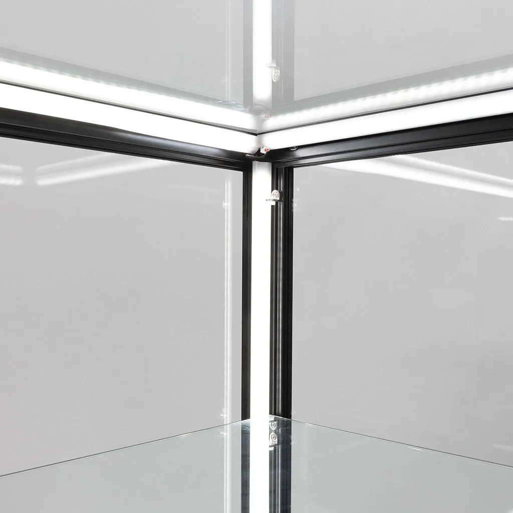 Black Glass Display Showcase Cabinet 600mm