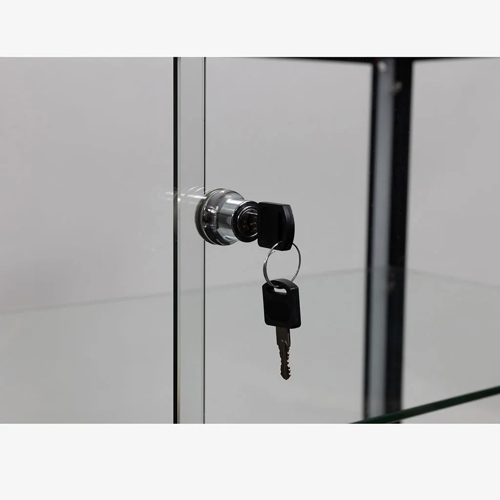 Black Glass Display Showcase Cabinet 600mm