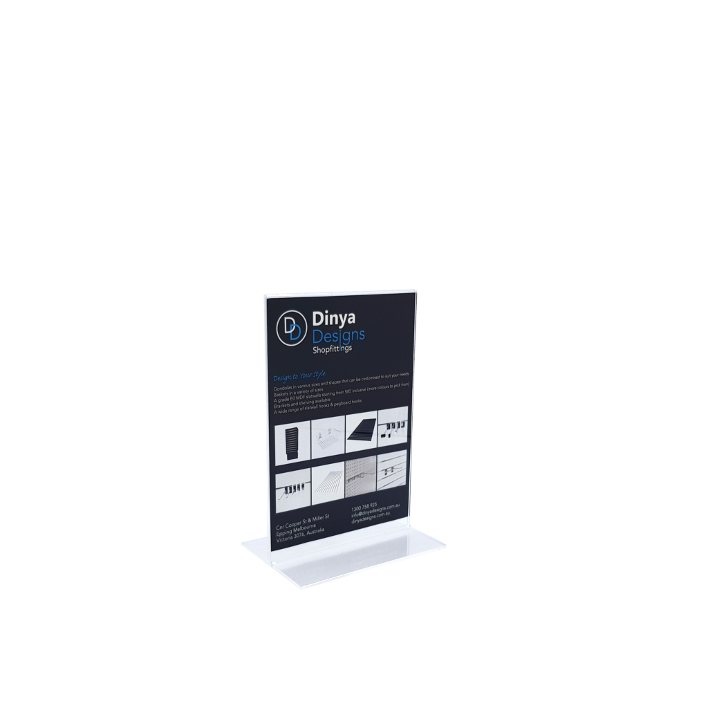 A4 Vertical Acrylic Sign Holder Double Sided Display