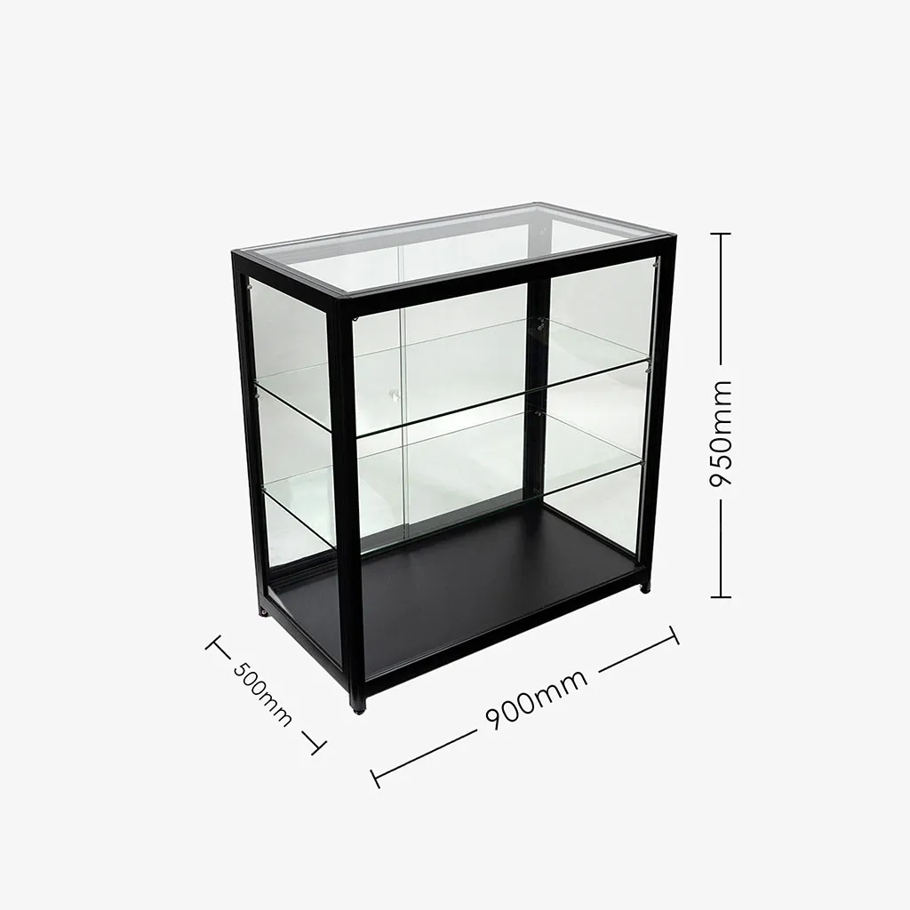 Black Glass Display Retail Counter 900mm