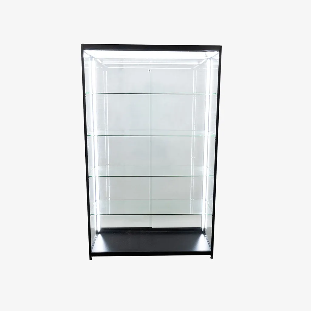 Black Glass Display Showcase Cabinet 1200mm