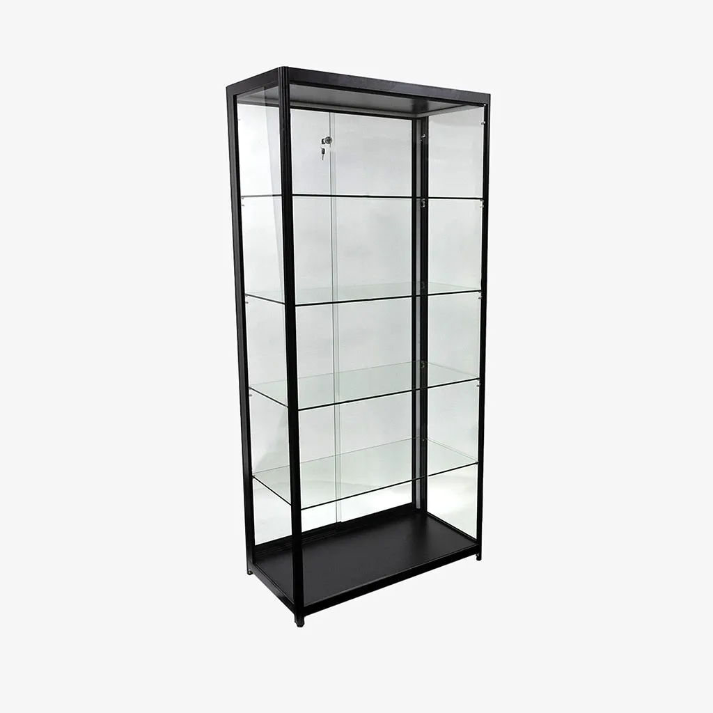 Black Glass Display Showcase Cabinet 900mm