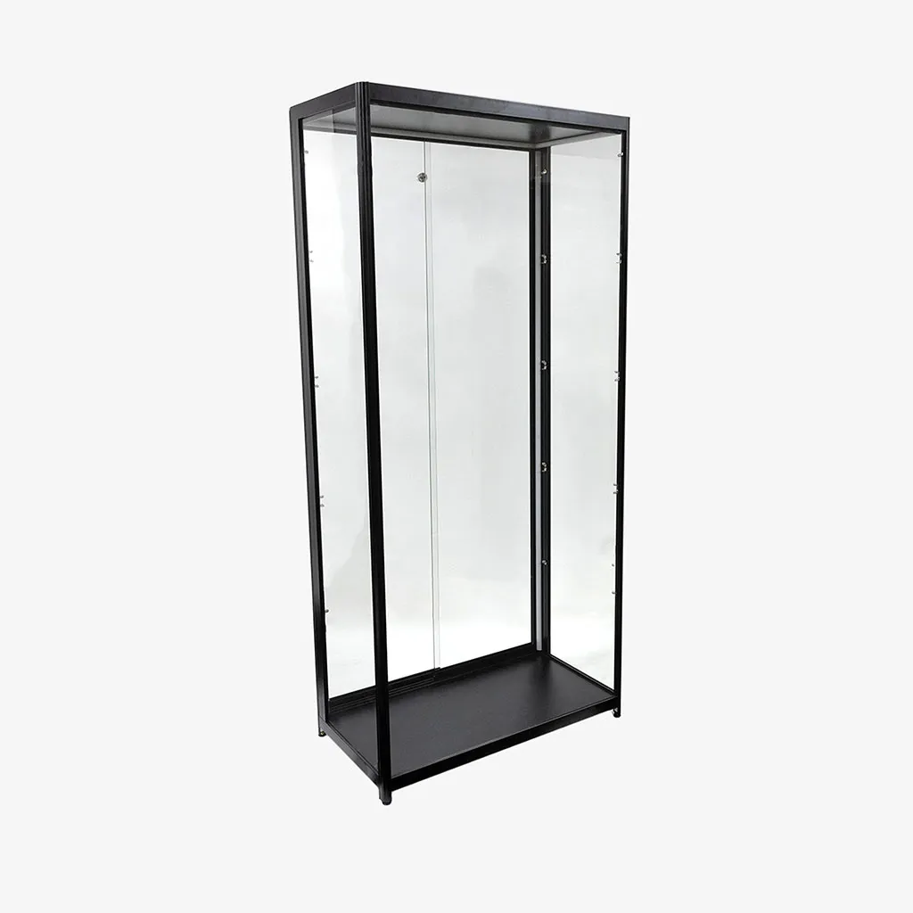 Black Glass Display Showcase Cabinet 900mm