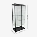 Black Glass Display Showcase Cabinet 900mm