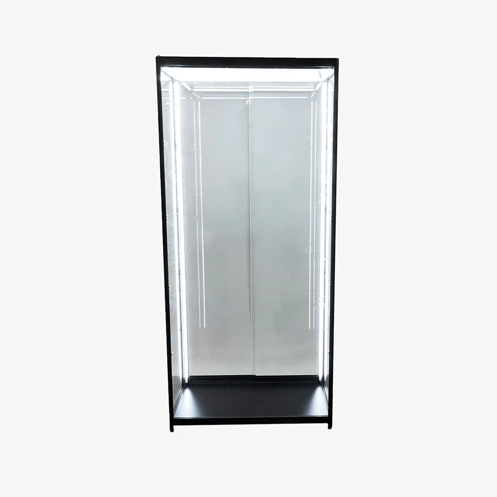 Black Glass Display Showcase Cabinet 900mm