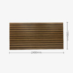 Dark Walnut Matte Landscape Horizontal Slatwall with Black Aluminium Inserts