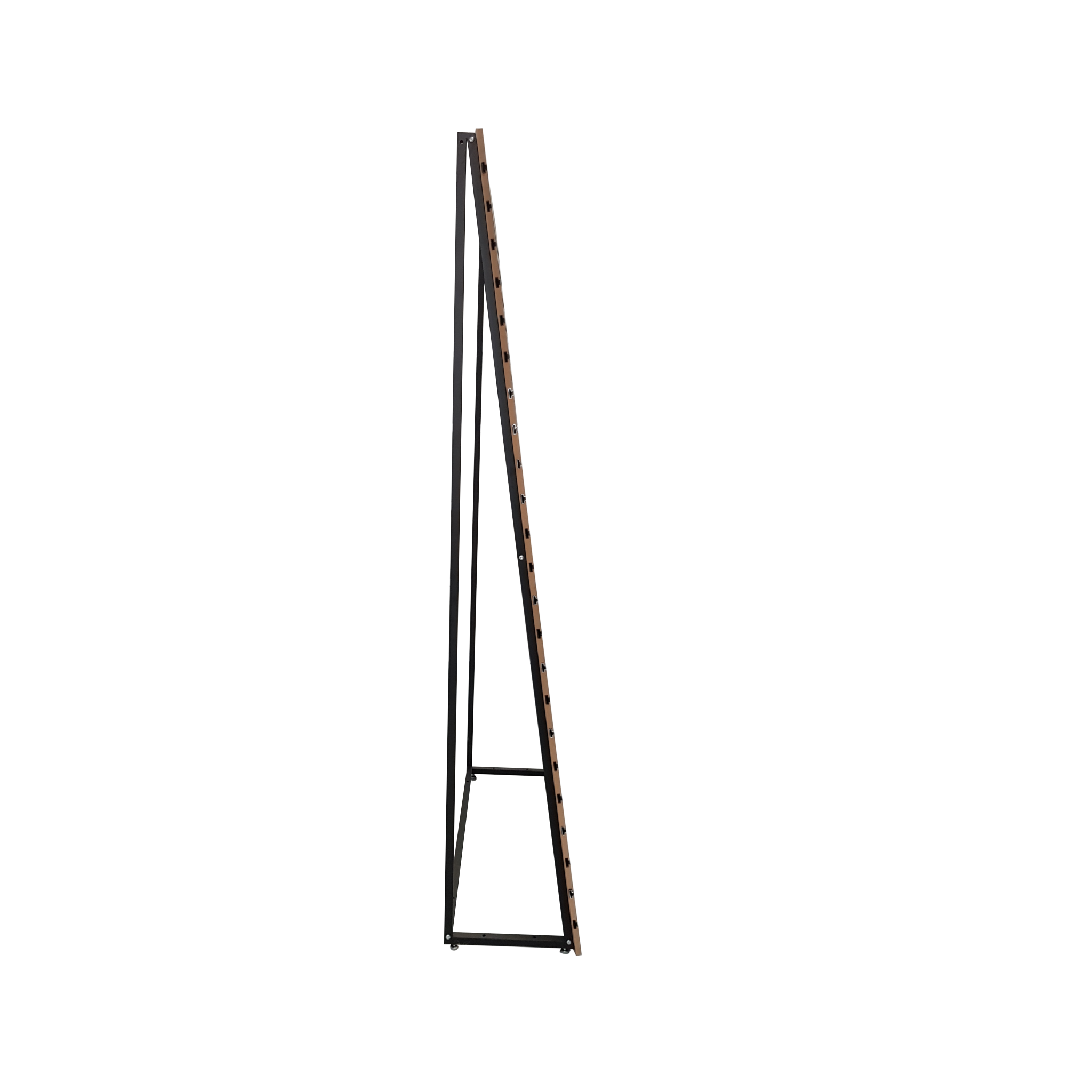 Free standing angled slatwall frame