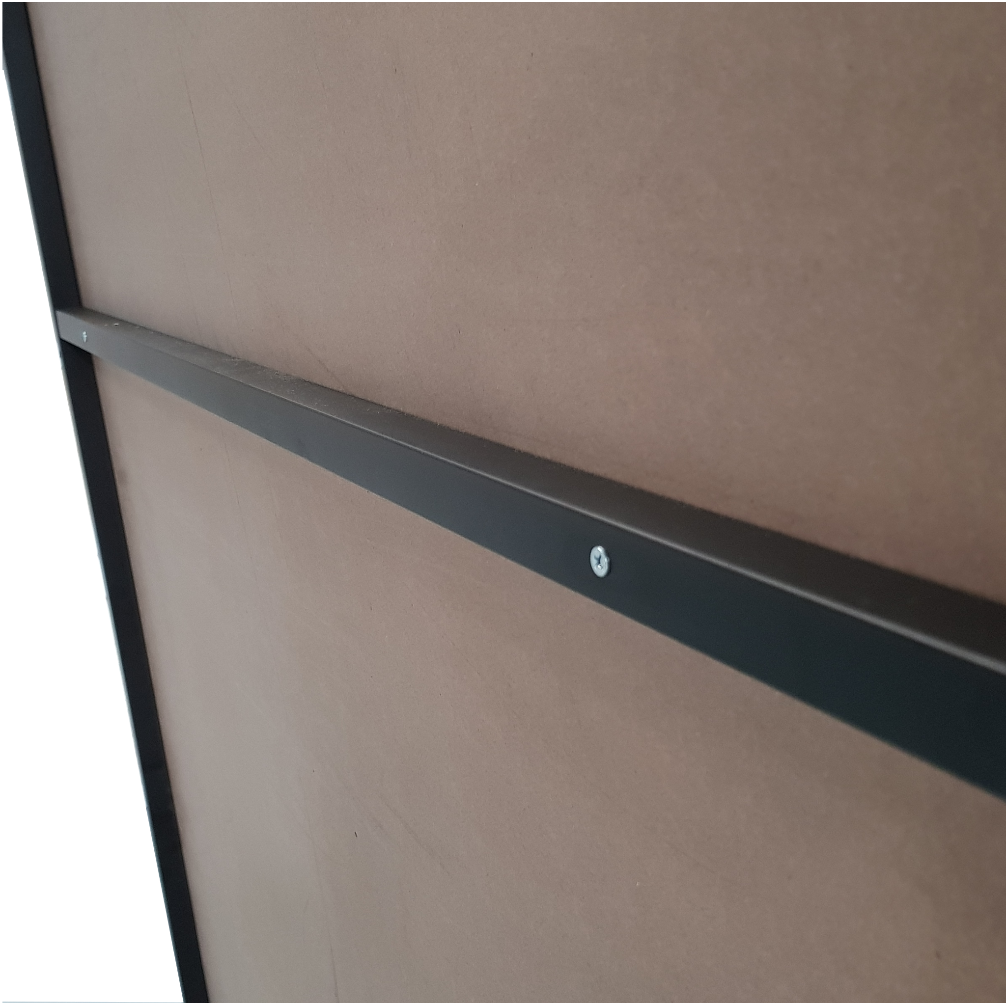 Free standing angled slatwall frame