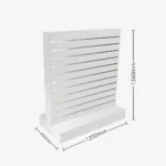 White Double Sided Centre Bay Gondola with Silver Inserts