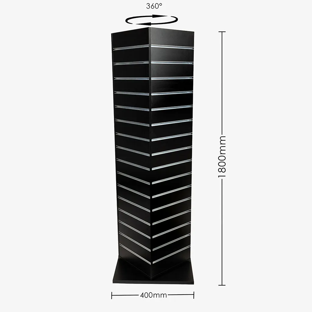 Black Slatwall Spinning Gondola 400mm W x 1800mm H