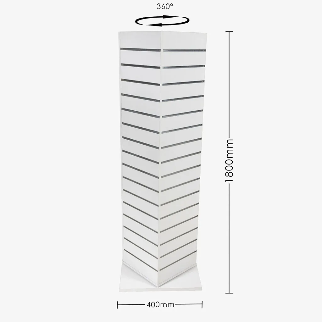White Slatwall Spinning Gondola 400mm W x 1800mm H
