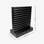 Black Double Sided Centre Bay Gondola with Silver Inserts and Drawers
