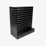 Black Double Sided End Bay Gondola with Silver Inserts and Drawers