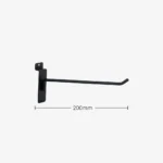 200mm Heavy Duty Black Slatwall Hook