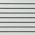 Light Grey Matte Landscape Horizontal Slatwall with Black Aluminium Inserts