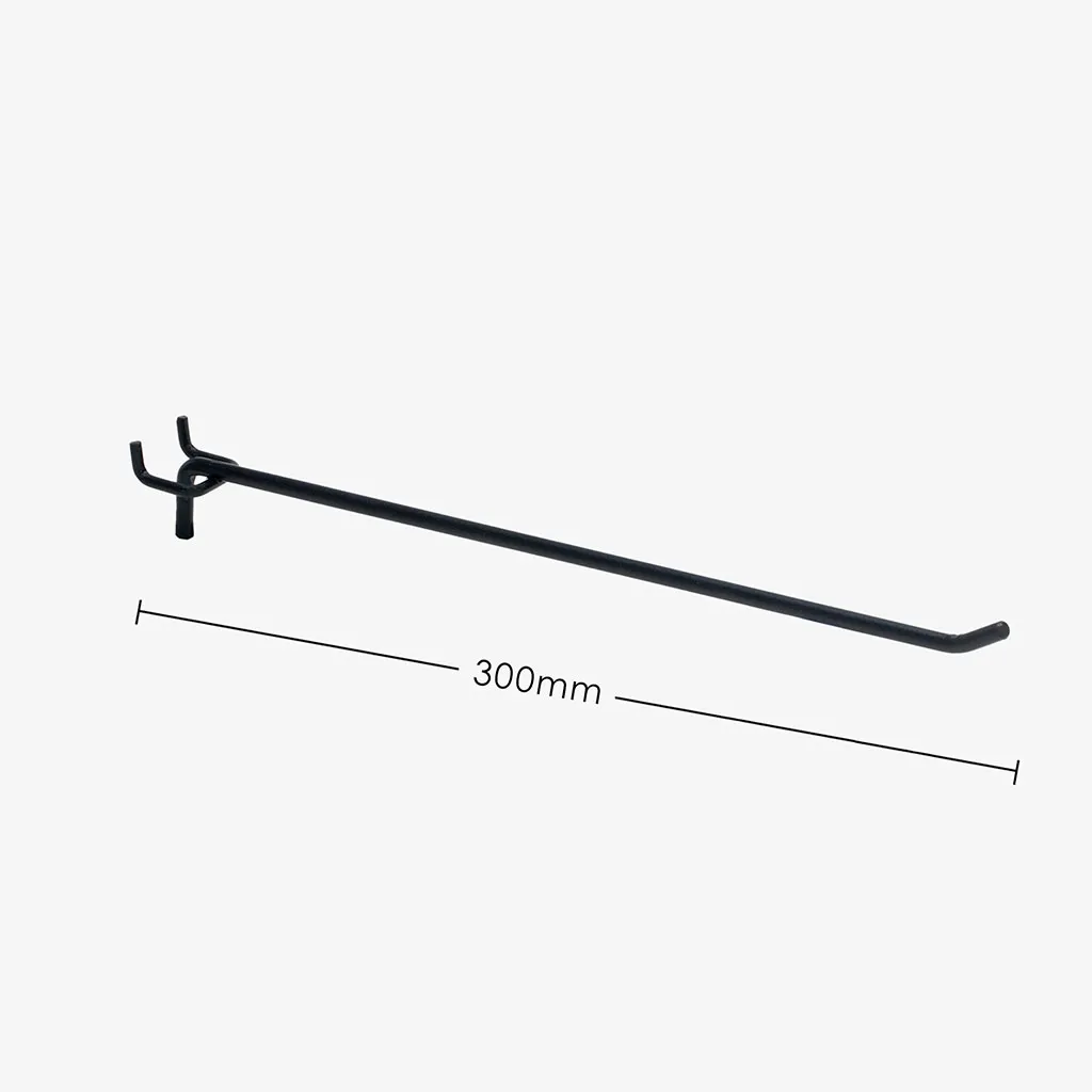 300mm Black Pegboard Hook