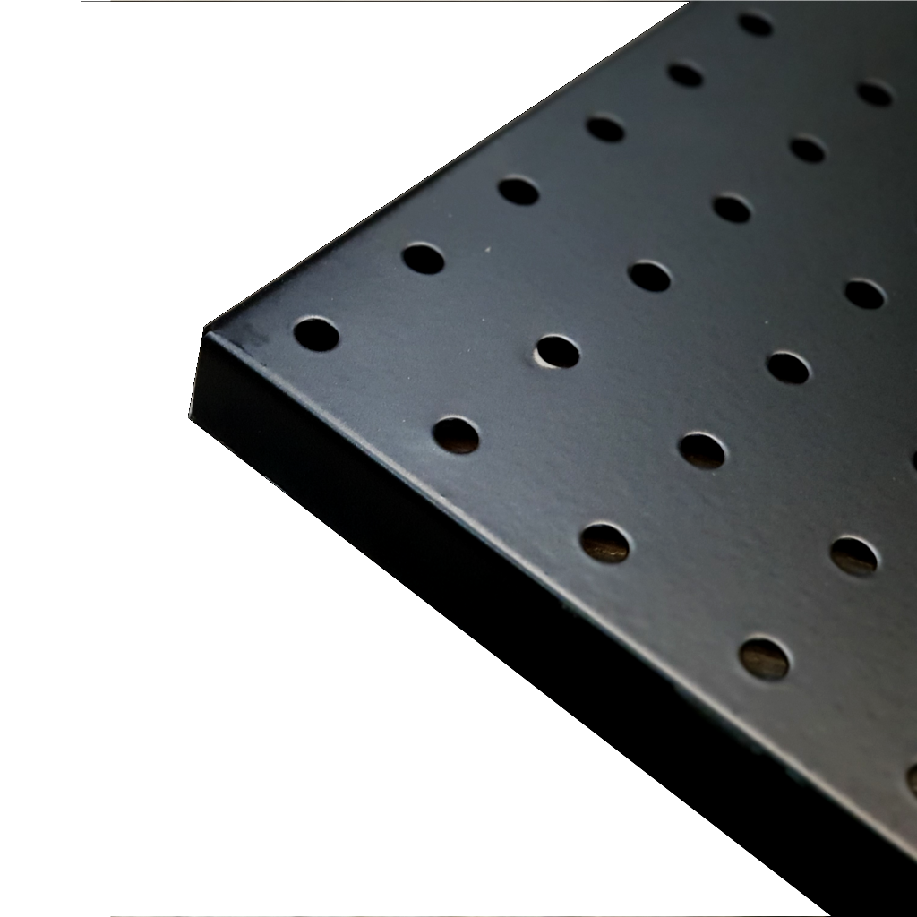 Black Metal Pegboard Panel 600 x 600 x 18mm