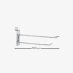 200mm Heavy Duty Chrome Slatwall Price Tag Hook