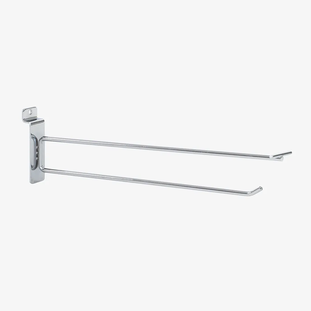 300mm Heavy Duty Chrome Slatwall Price Tag Hook