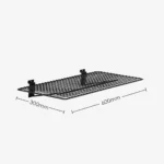 Black Slatwall Metal Mesh Shelf 600mm x 300mm