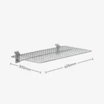 Chrome Slatwall Metal Mesh Shelf 600mm x 300mm