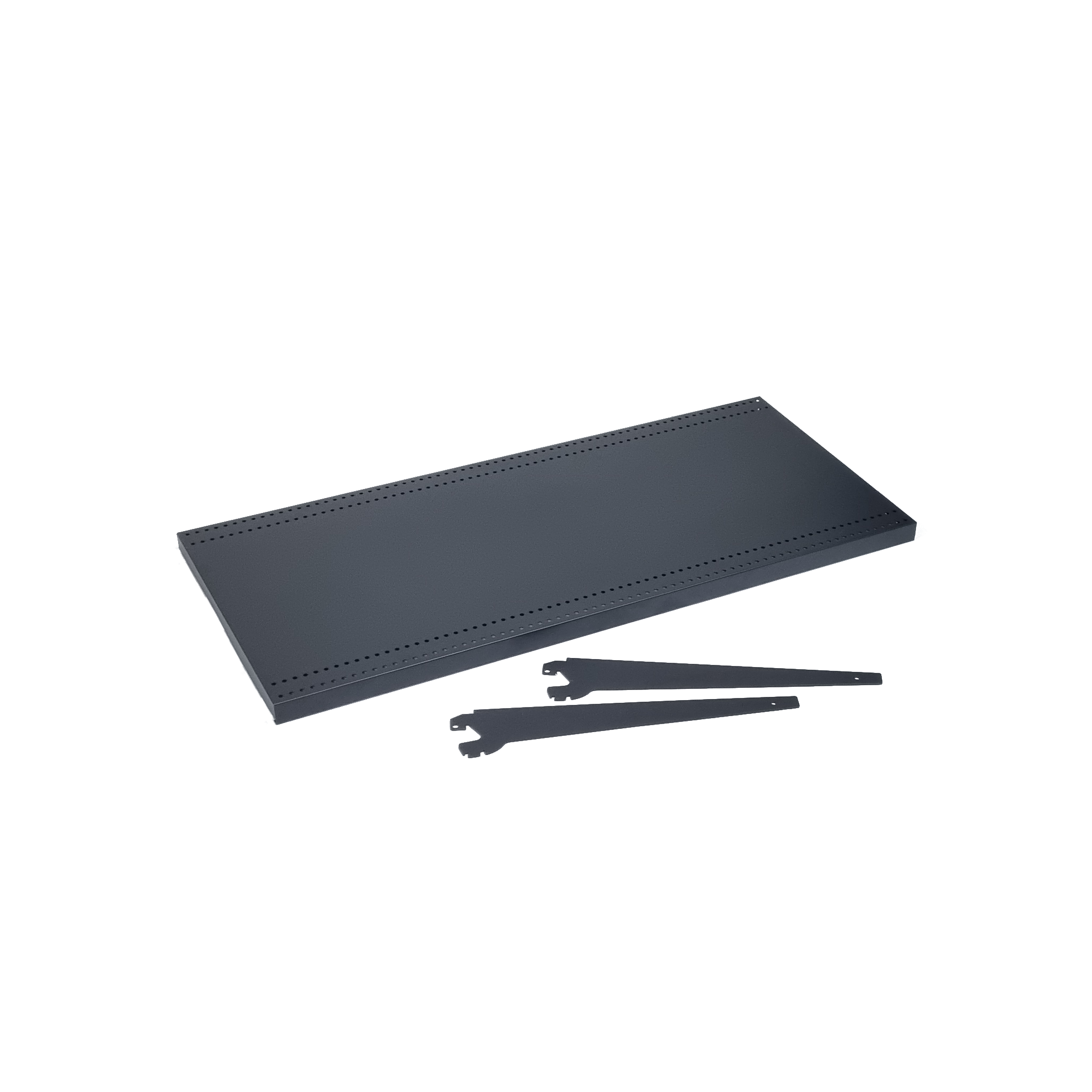 Black Metal Gondola Shelf with Angle Adjustable Brackets, 900mm x 300mm