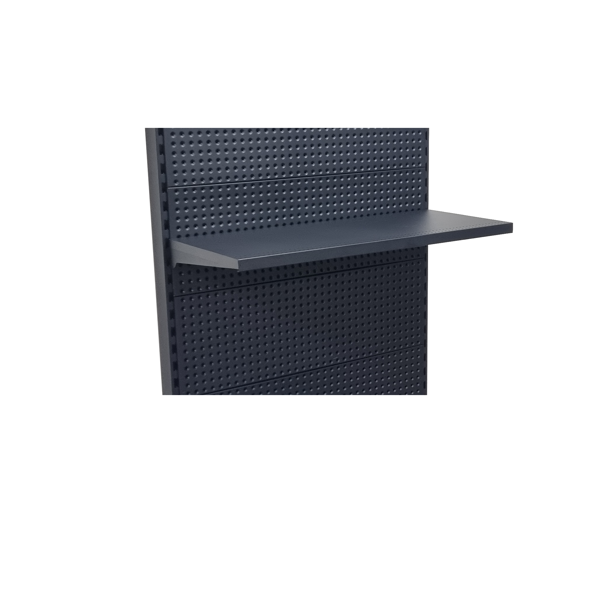 Black Metal Gondola Shelf with Angle Adjustable Brackets, 900mm x 300mm