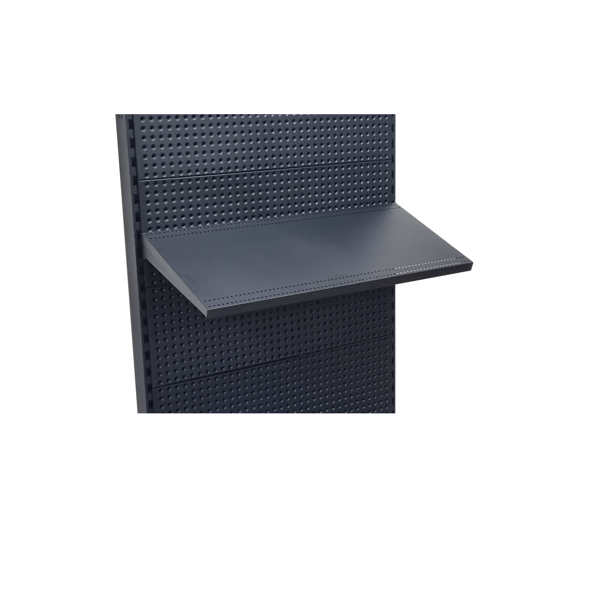 Black Metal Gondola Shelf with Angle Adjustable Brackets, 900mm x 300mm