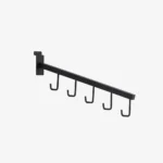 Slatwall Handbag Black Angled Arm with 5 Hooks