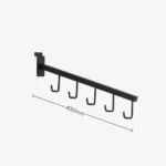 Slatwall Handbag Black Angled Arm with 5 Hooks