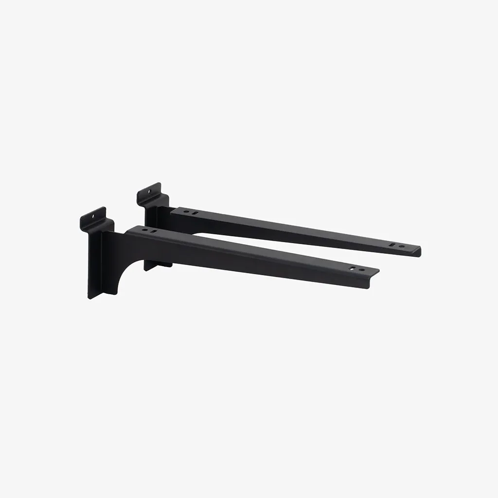 Slatwall Black Heavy Duty Bracket Pair 300mm