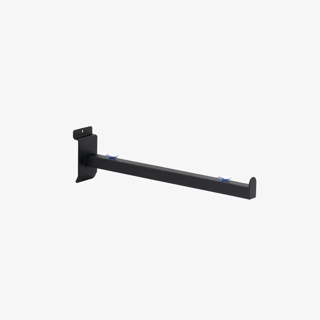 Slatwall Black Straight Display Arm/Bracket Square Profile 300mm