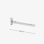 Slatwall Chrome Straight Display Arm/Bracket Square Profile 300mm