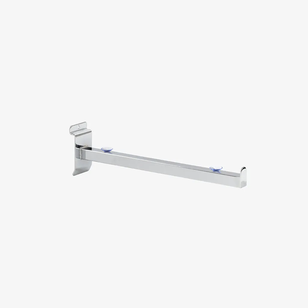 Slatwall Chrome Straight Display Arm/Bracket Square Profile 300mm