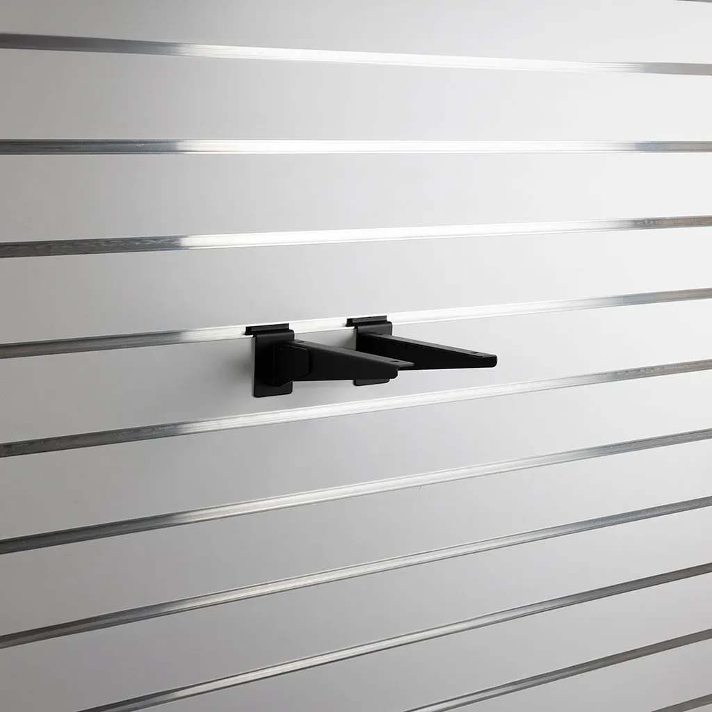 Slatwall Black Adjustable Bracket Pair 200mm