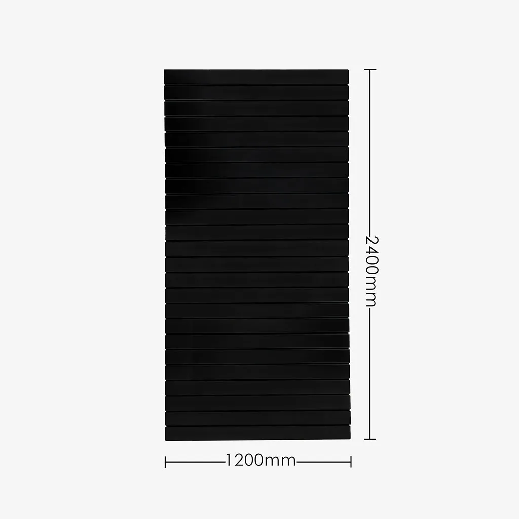 Black Matte Portrait Vertical Slatwall with Black Aluminium Inserts