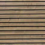 Walnut Matte Landscape Horizontal Slatwall with Black Aluminium Inserts