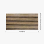 Walnut Matte Landscape Horizontal Slatwall with Black Aluminium Inserts