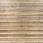 Walnut Matte Landscape Horizontal Slatwall with Silver Inserts