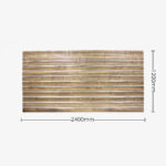 Walnut Matte Landscape Horizontal Slatwall with Silver Inserts