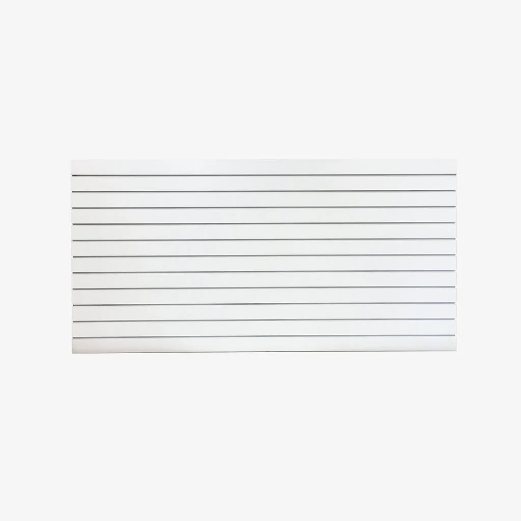 White Matte Landscape Horizontal Slatwall with White Aluminium Inserts