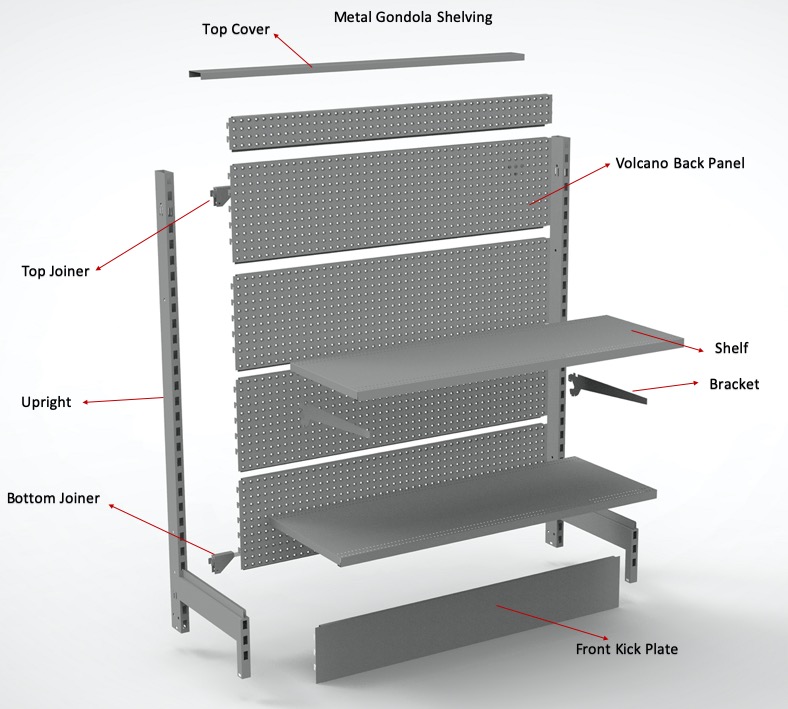 White Gondola Shelving Supports 1200mm and 900mm